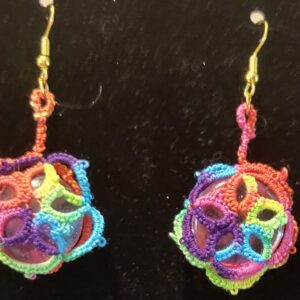 Rainbow Rosette Earrings